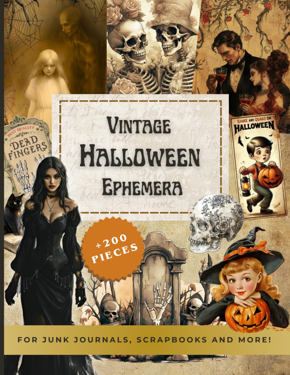 Vintage Halloween Ephemera, 200+ Pieces for Junk Journals