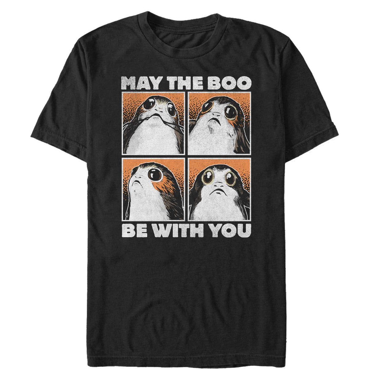 Star Wars Halloween Boo Porg Men's Tee, Black, XXX-Large