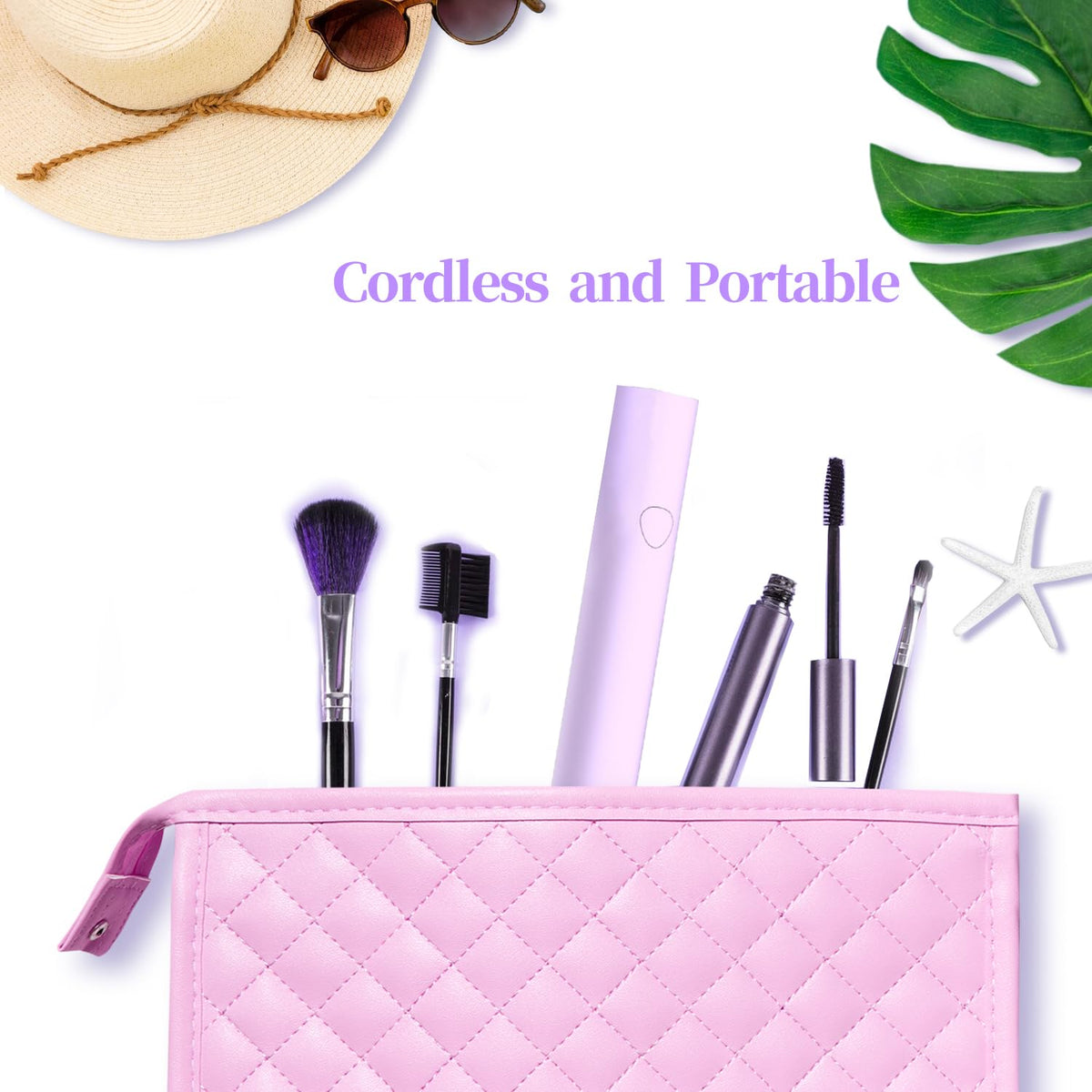 Denabuty Mini UV LED Nail Lamp with Stand, Rechargeable, Violet