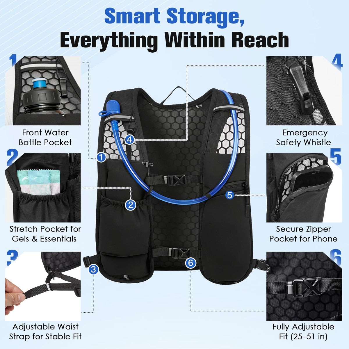 Zacro Running Hydration Vest with 2L Water Bladder