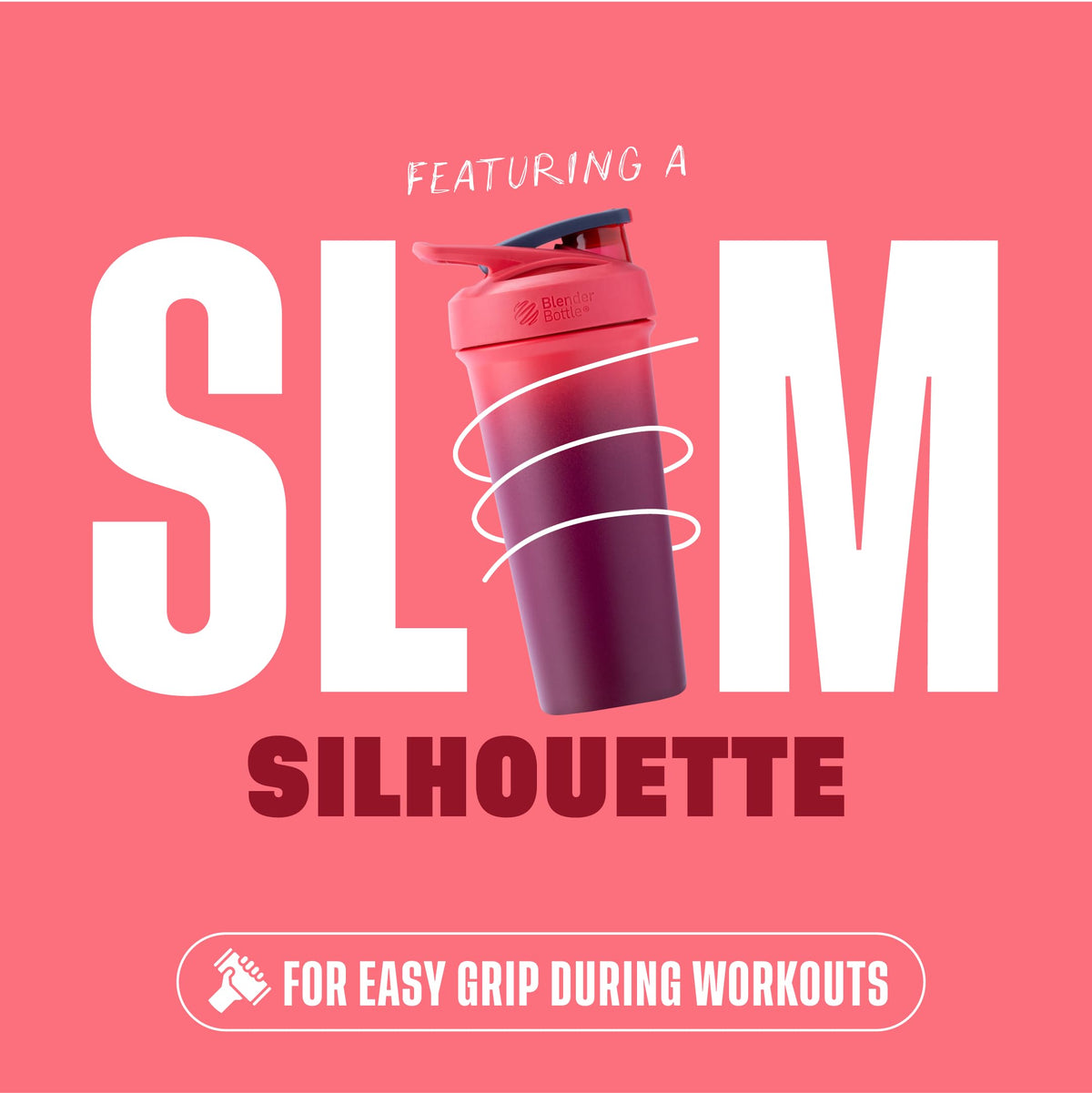 BlenderBottle Strada Insulated Shaker Cup, 25oz, Sangria Ombre