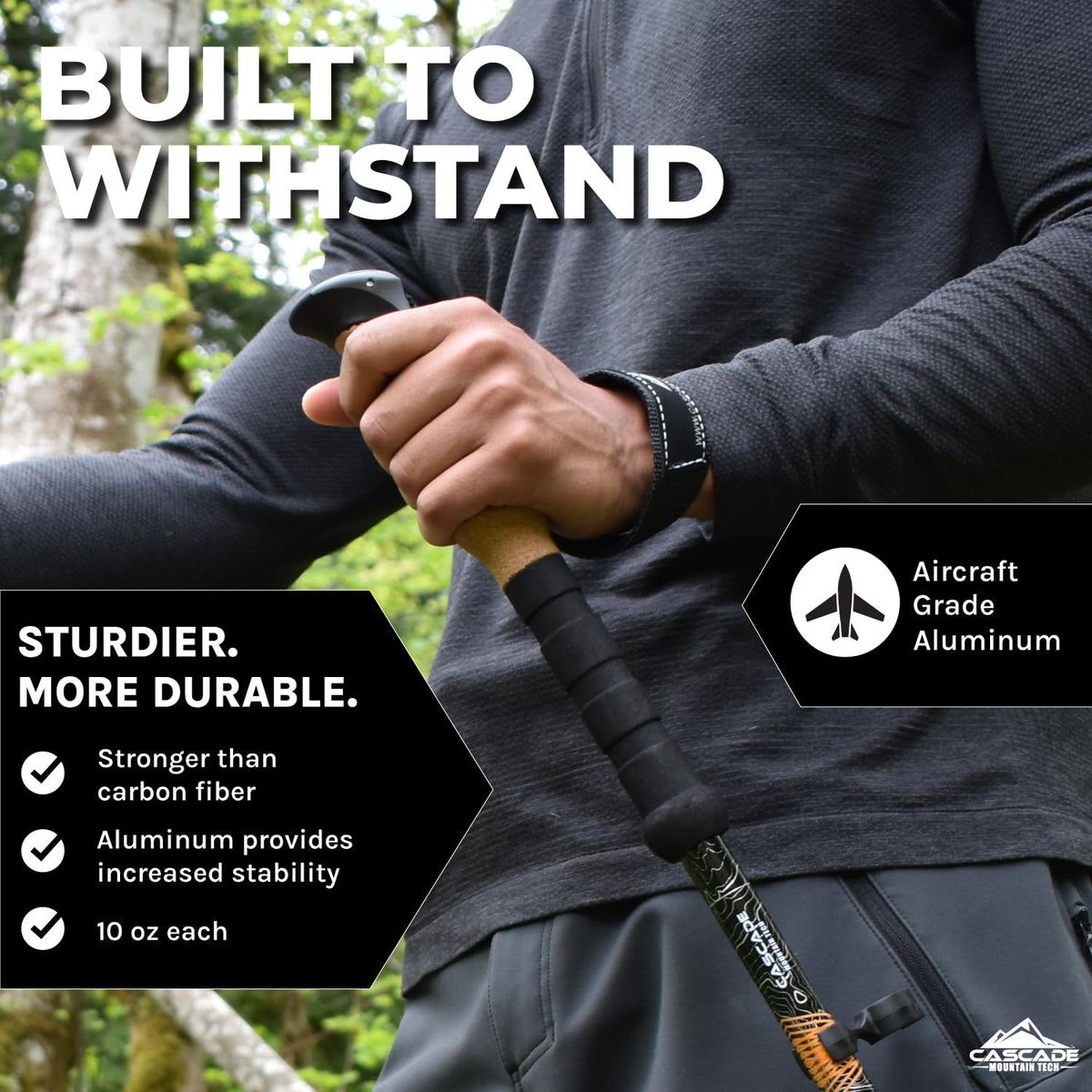 Cascade Mountain Tech Aluminum Trekking Poles With Cork Grip