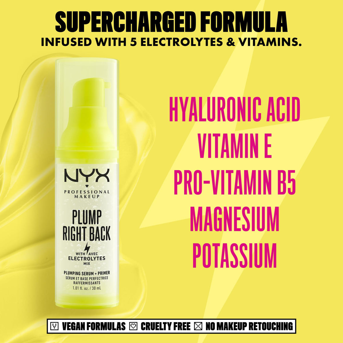 NYX Professional Makeup Plump Right Back Primer Serum, 01 Clear, 30 mL