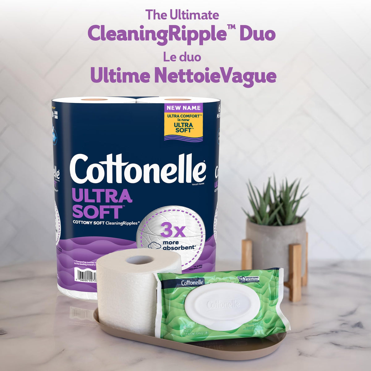 Cottonelle Ultra Soft Toilet Paper, 36 Mega Rolls (2 Packs of 18)