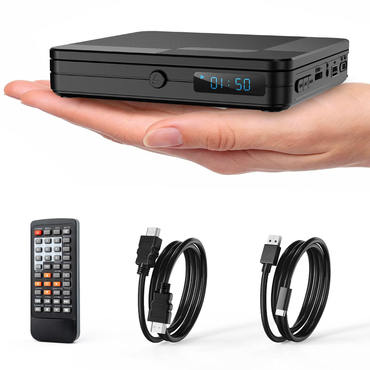 Homlab Mini DVD Player With Remote, 1080P