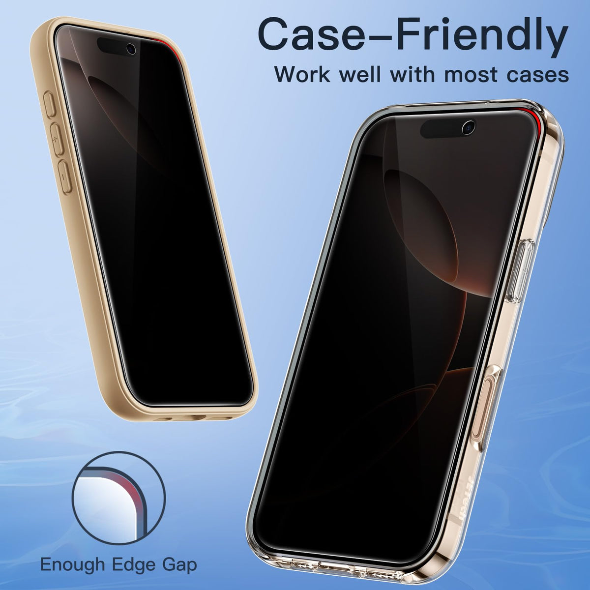 JETech Privacy Screen Protector for iPhone 16 Pro Max, 2-Pack