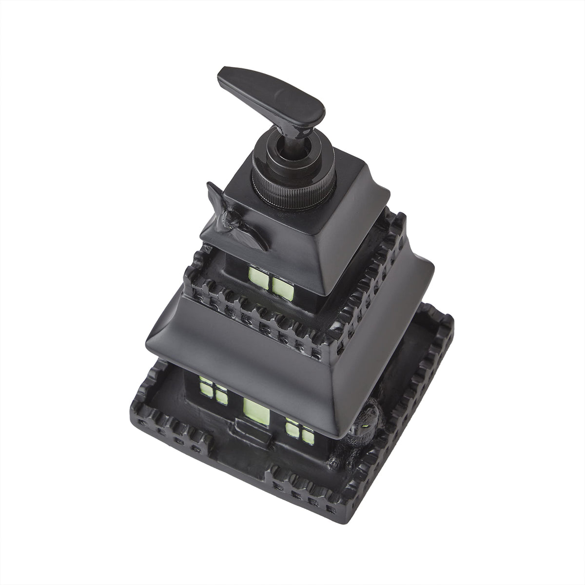 SKL Home Haunted House Glow-in-the-Dark Soap Dispenser, Black