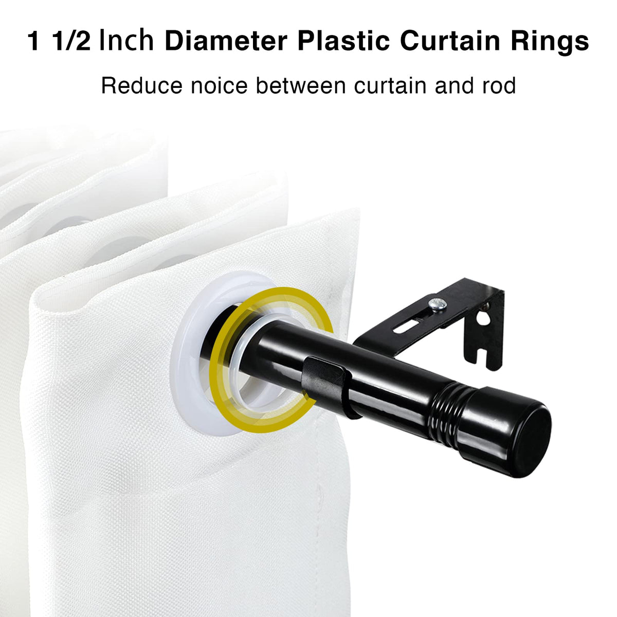 Extra Long Heavy Duty Curtain Rods, 28 to 144 inch, Black