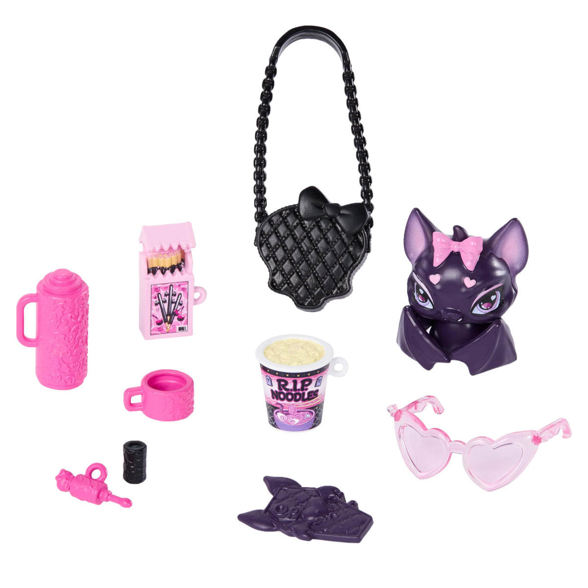 Monster High Draculaura Doll, Pink Bow Dress, with Pet Bat