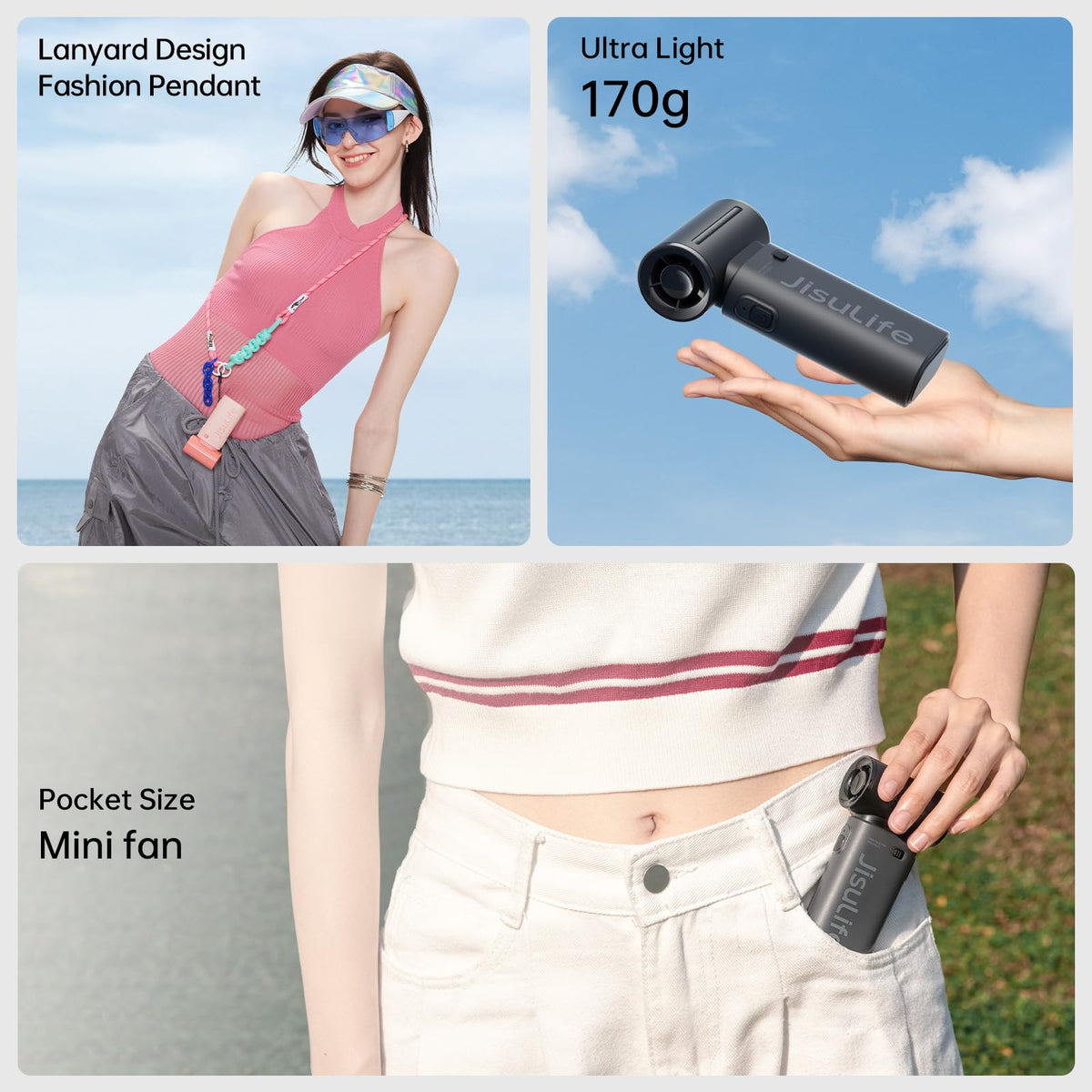 JISULIFE Portable Handheld Fan Life9, Black