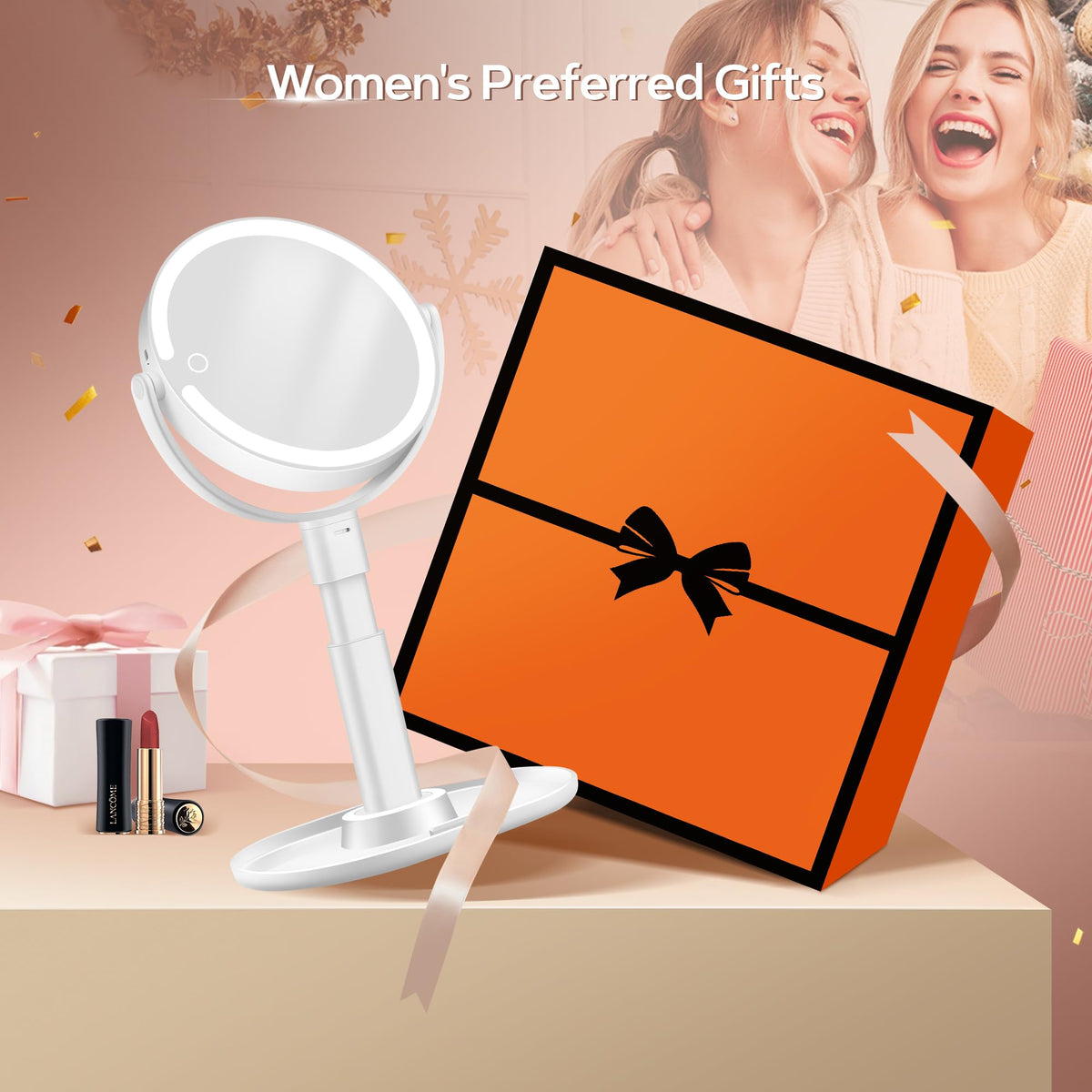 B Beauty Planet Lighted Makeup Mirror, 30X Magnifying, 2-Sided