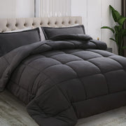 Down Alternative Comforter Set, Queen, Dark Grey (3 Piece)