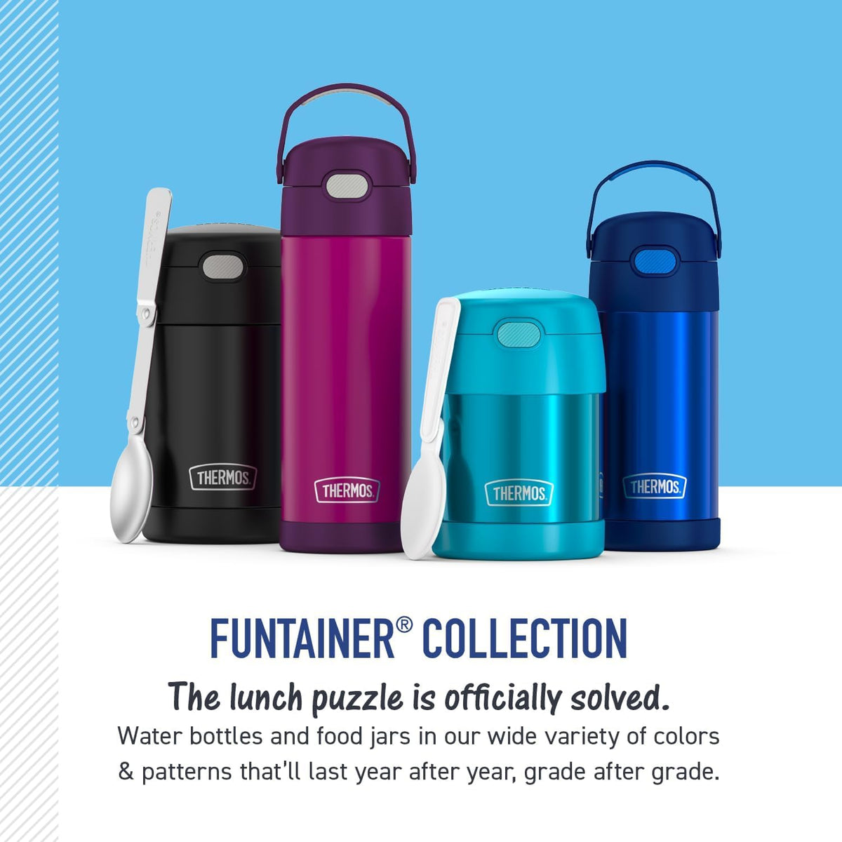 Thermos Funtainer Water Bottle with Straw, 14oz, Peace