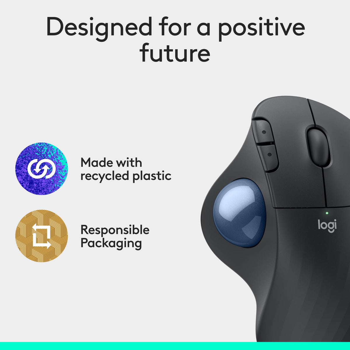 Logitech Ergo M575S Wireless Trackball Mouse, Graphite