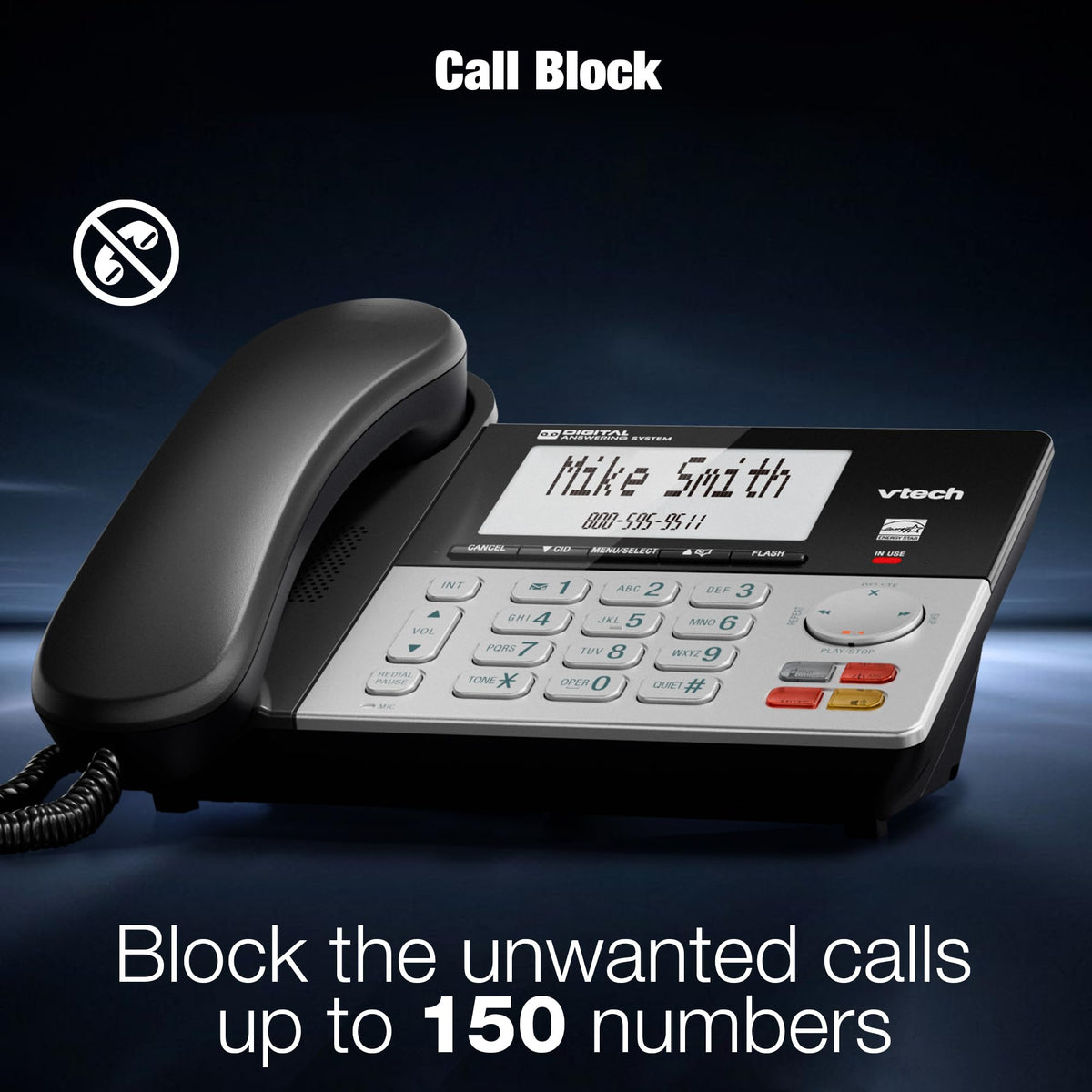 VTech DECT 6.0 1-Handset Cordless Phone, VG208
