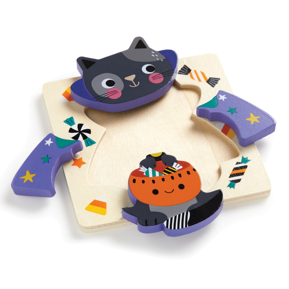 Mudpuppy Halloween Wooden Puzzles, Set of 4