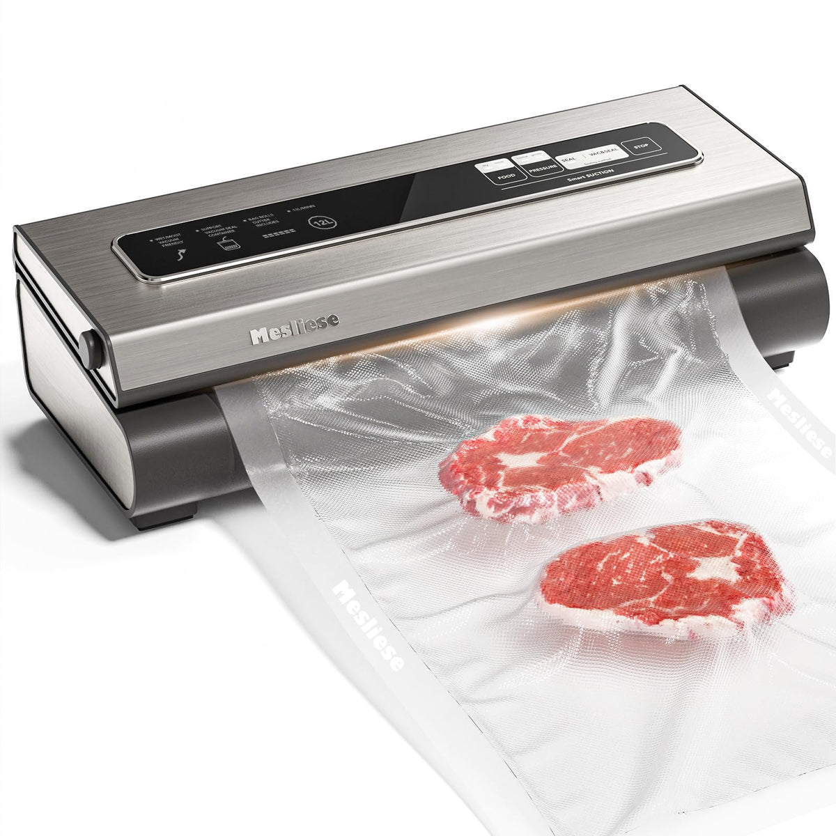 Mesliese 6-in-1 Vacuum Sealer Machine, 90Kpa, with Cutter, Silver