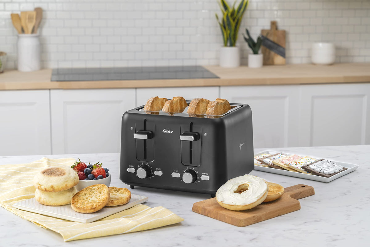 Oster 4-Slice Toaster with Extra-Wide Slots, Black