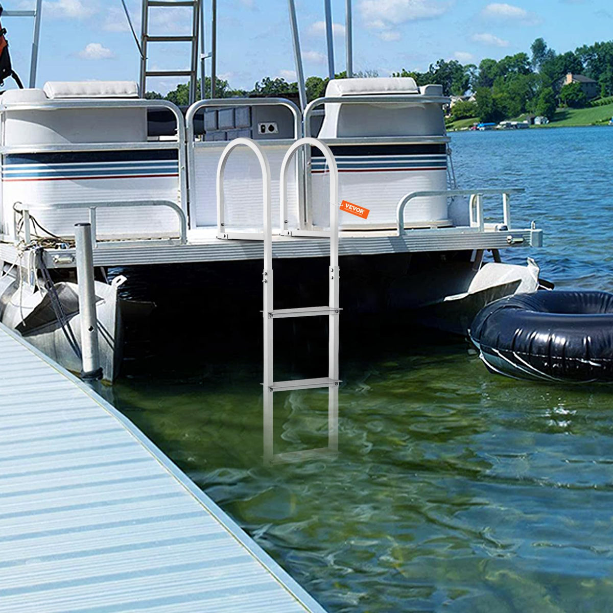 VEVOR Removable Aluminum Dock Ladder, 3 Steps, 500 lbs