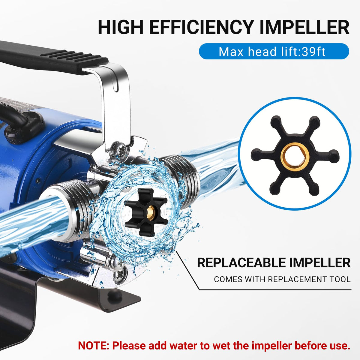 DEKOPRO Electric Water Transfer Pump, 115V