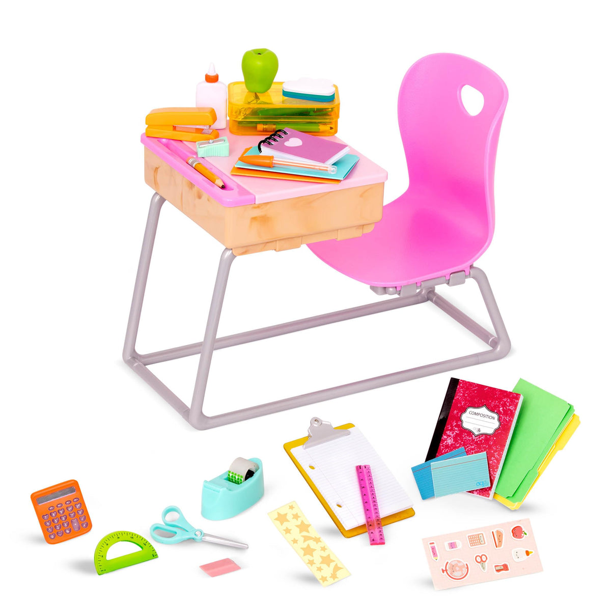 Our Generation Student Desk Set for 18-Inch Dolls, Flying Colors