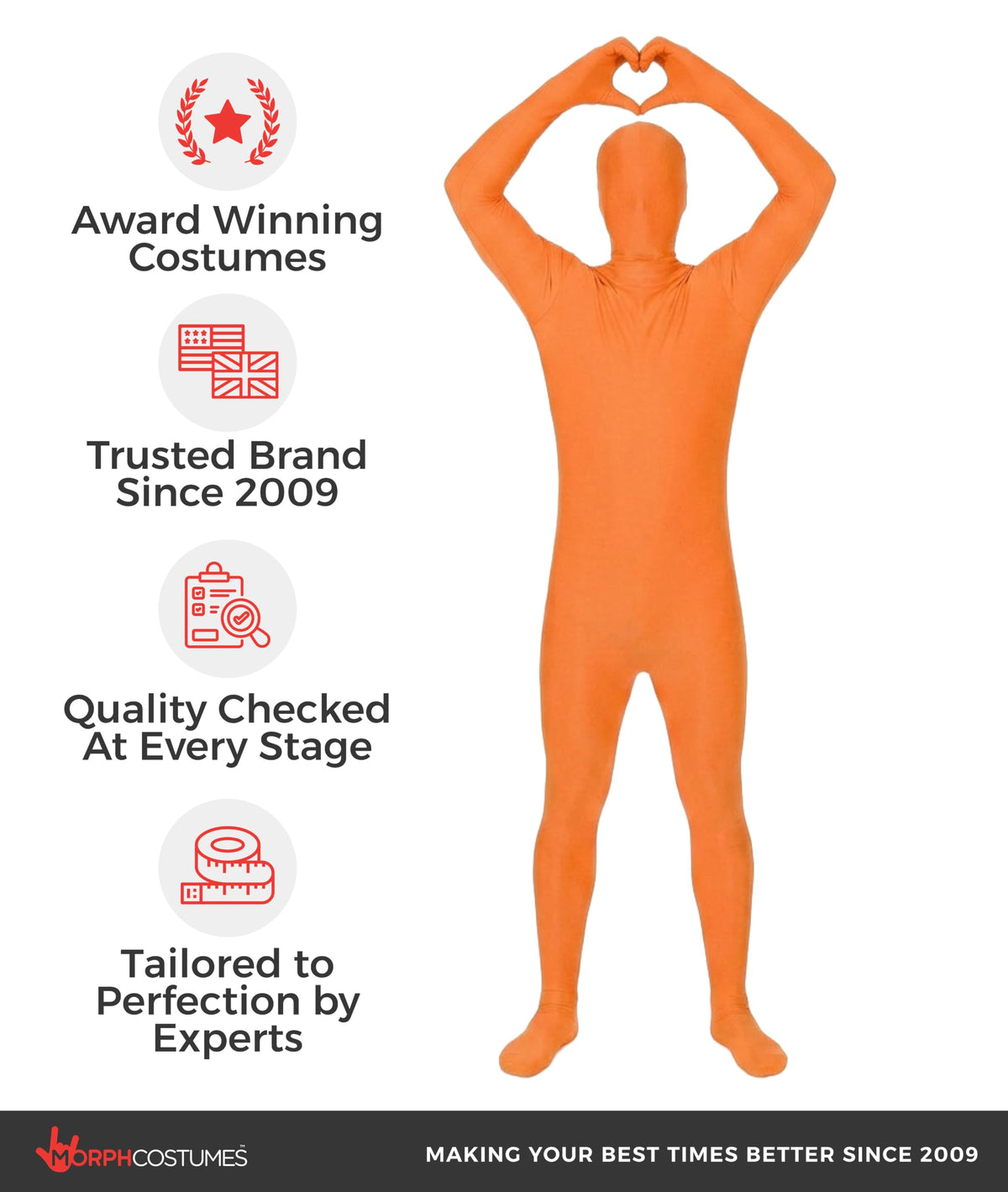 Morphsuits Orange Morphsuit, Medium