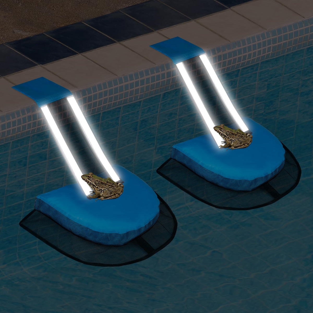 Animal Saving Escape Ramp for Swimming Pools, Blue, L (2 Pack)