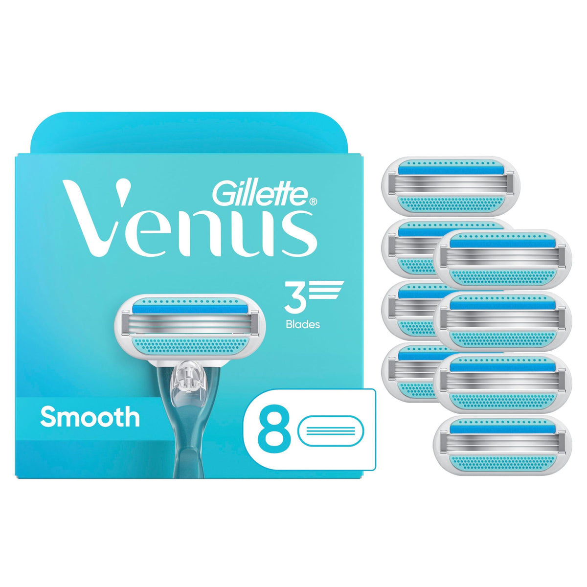 Venus Smooth Women's Razor Blades, 8 Count