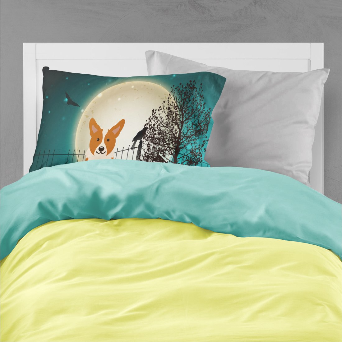 Caroline's Treasures Halloween Scary Corgi Pillowcase, Standard