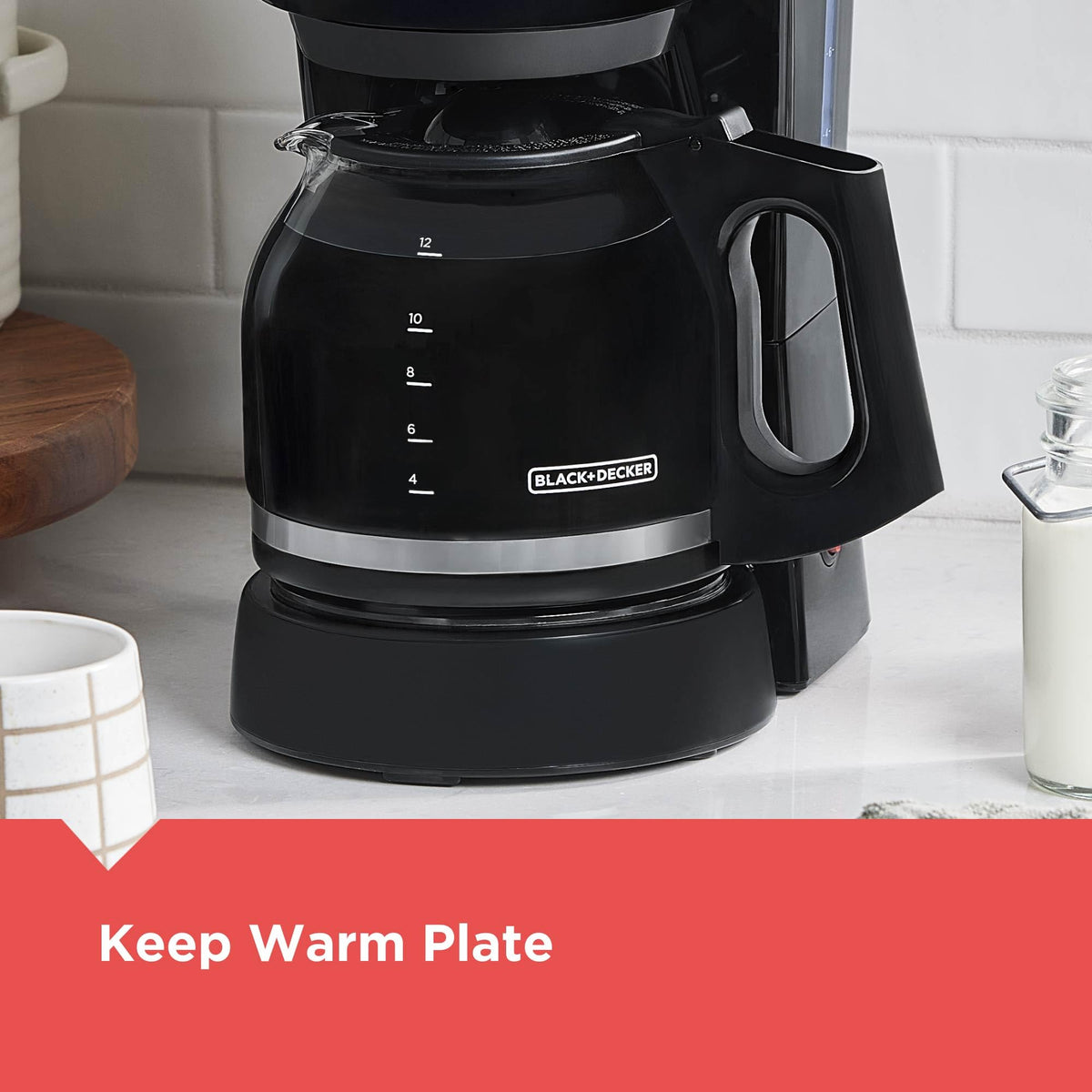 Black+Decker 12-Cup Coffee Maker with Easy On/Off Switch, Black