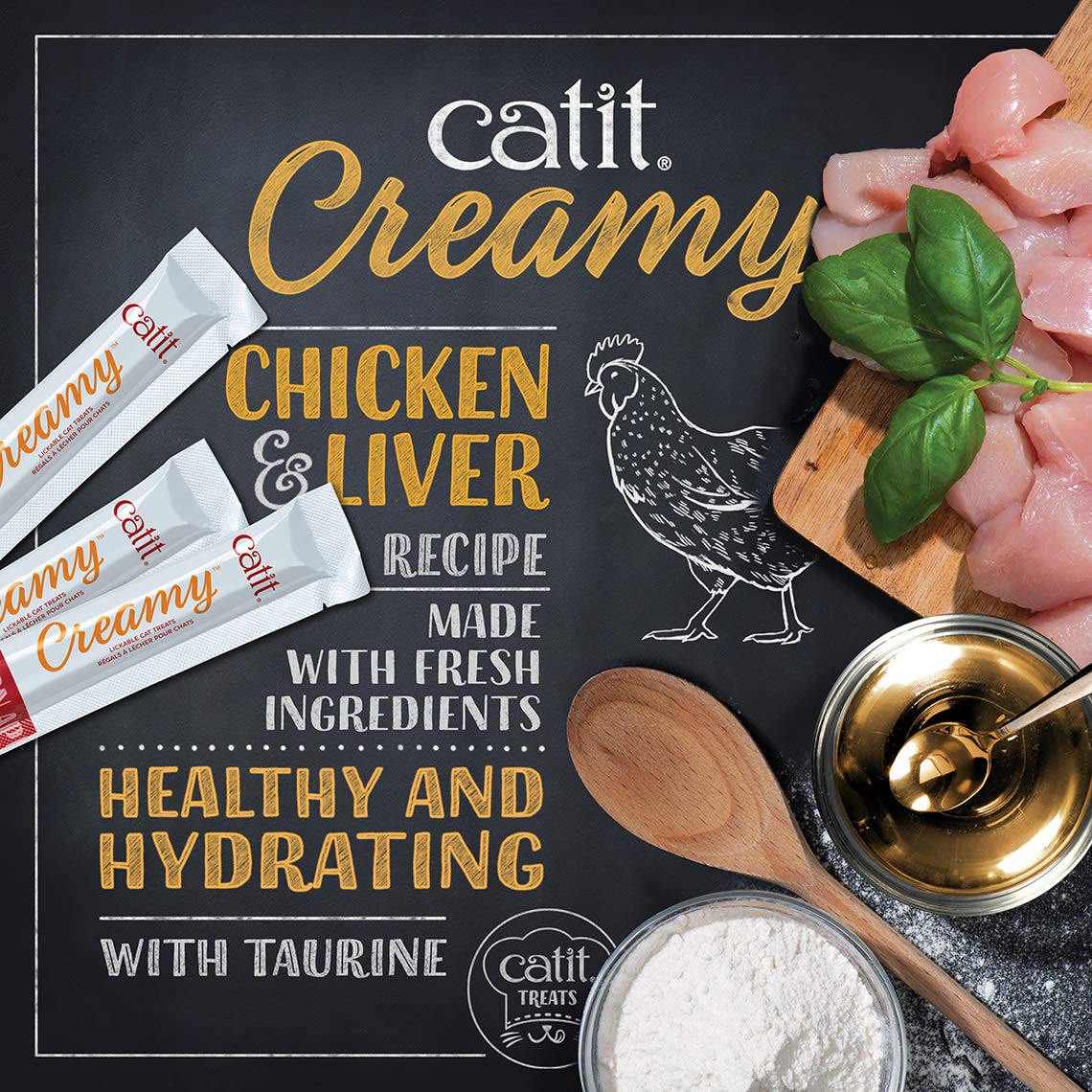 Catit Creamy Lickable Cat Treats, Chicken & Liver (50 Tubes)