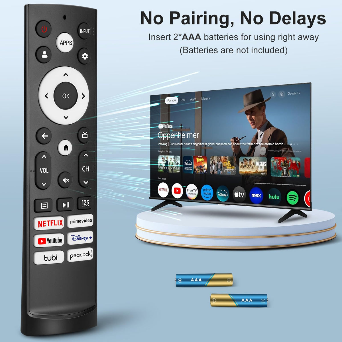 Universal Replacement Remote Control for Hisense Smart Google TVs