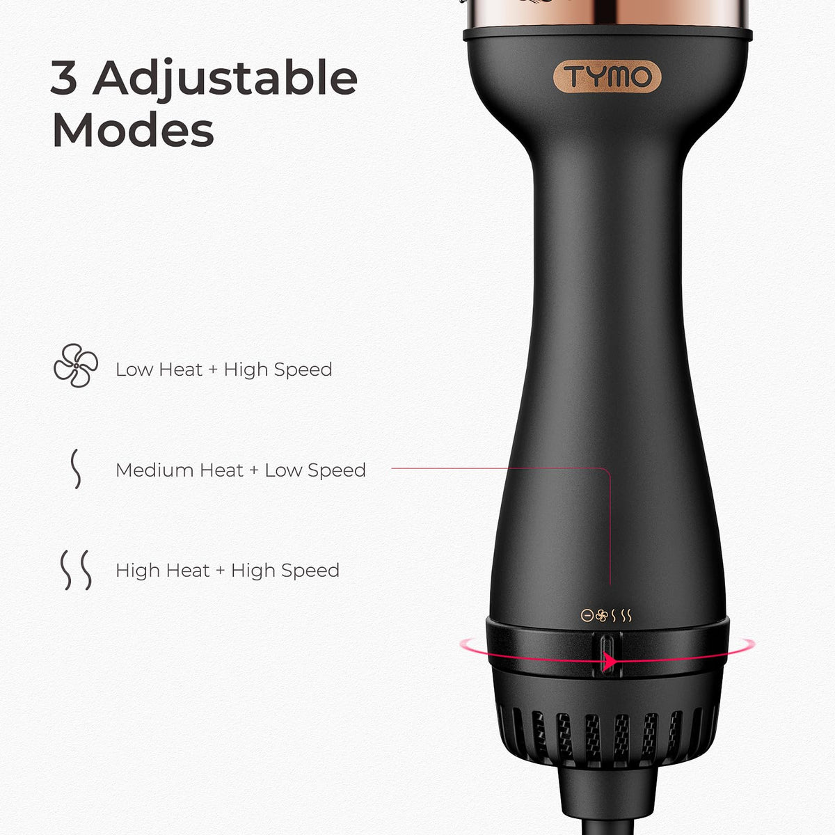 Tymo 4-in-1 Hair Dryer Brush, Oval Titanium Barrel, Gold