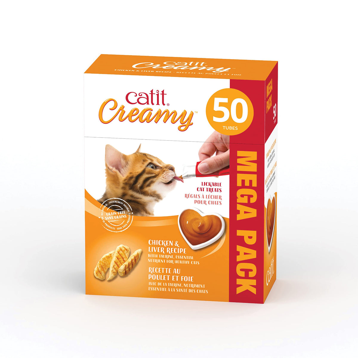Catit Creamy Lickable Cat Treats, Chicken & Liver (50 Tubes)
