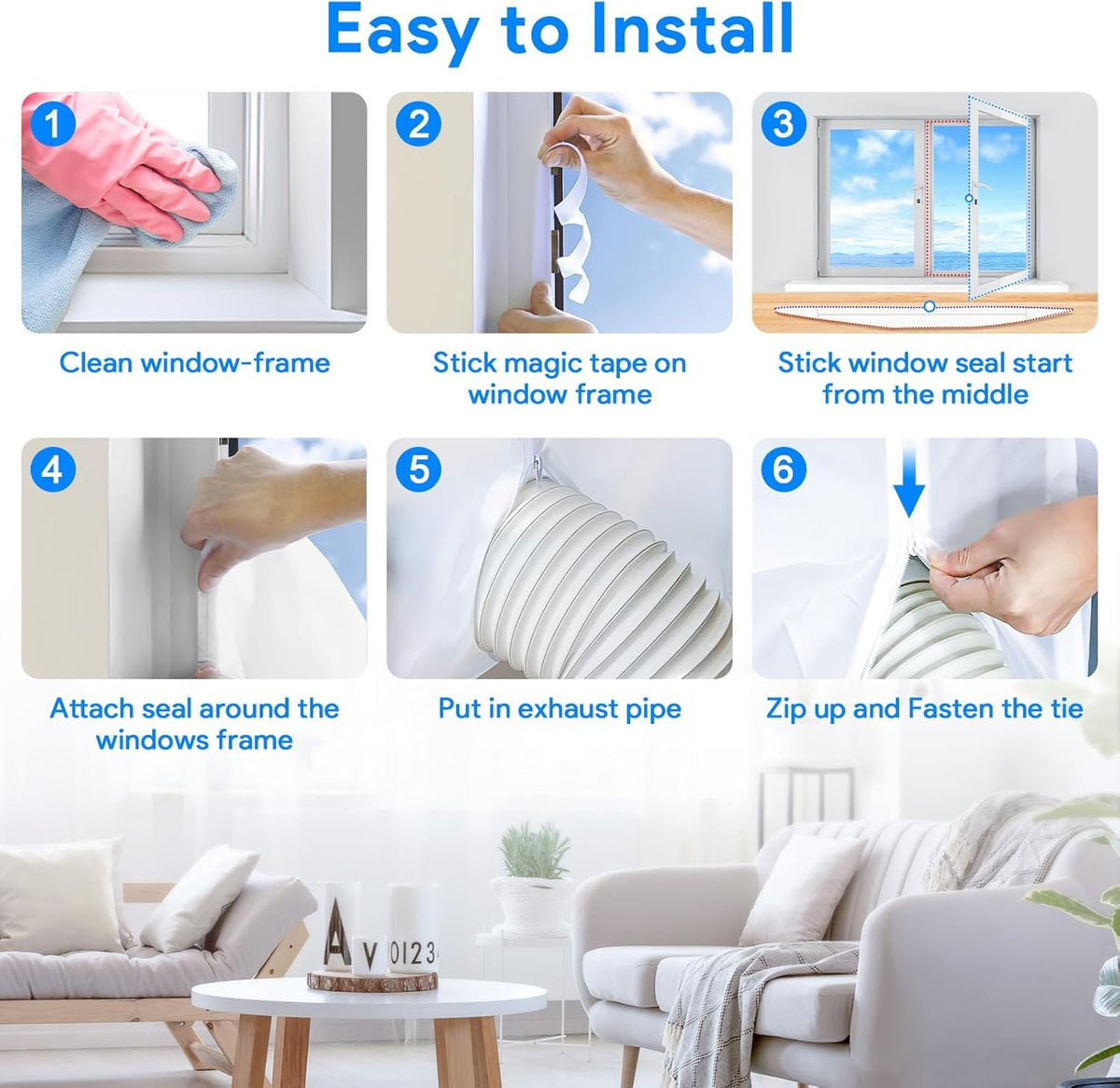 Gruntbear 400CM Universal Window Seal for Portable Air Conditioner