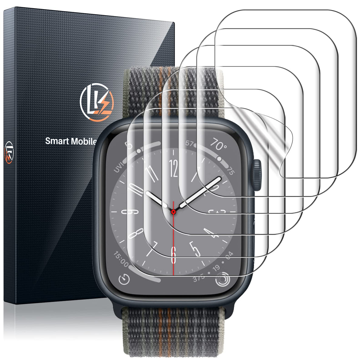 LK Screen Protector for Apple Watch 40mm/41mm, Flexible TPU, 6 Pack