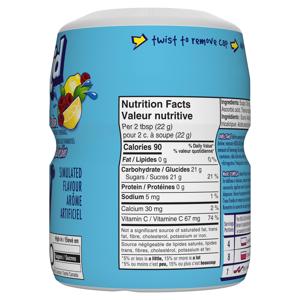 Kool-Aid Ice Blue Raspberry Lemonade Drink Mix, Pack of 12