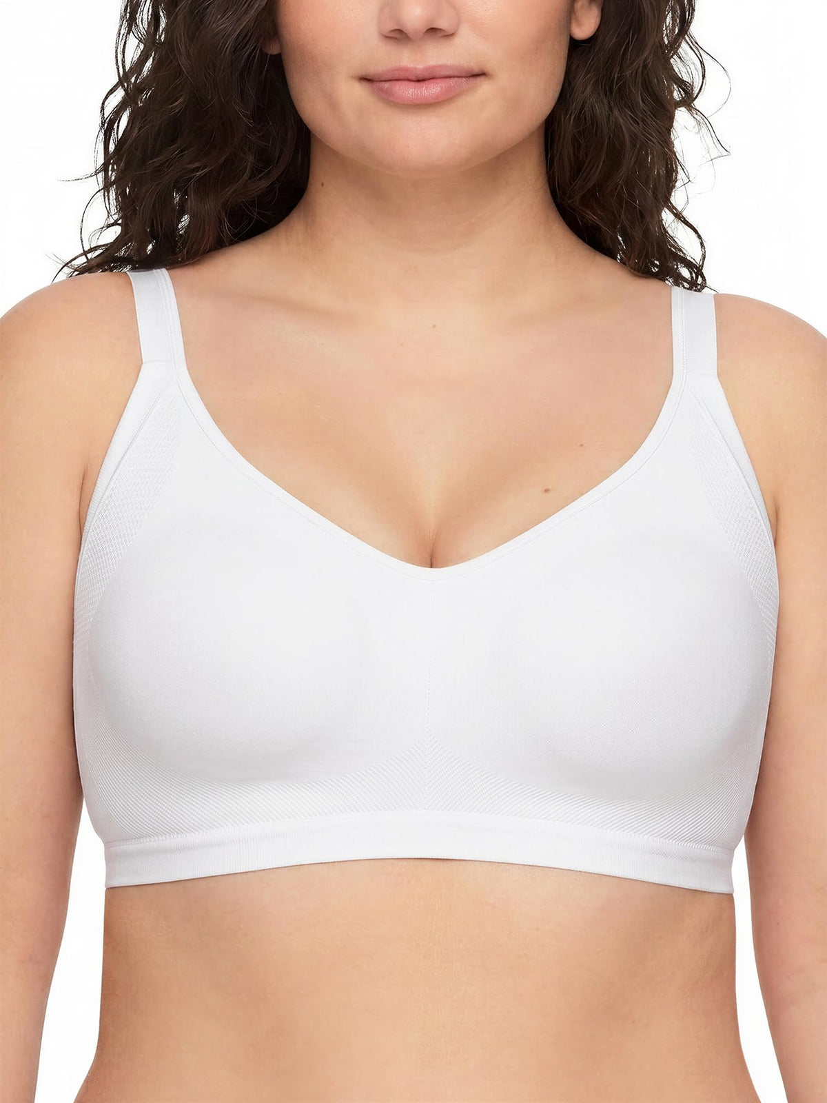 Warners Women's Blissful Benefits Wireless Comfort Bra, White, Large