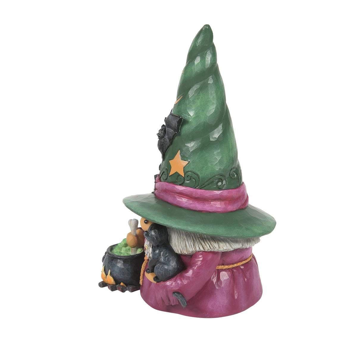 Enesco Jim Shore Witch Gnome with Cauldron Figurine, 7.68 Inch