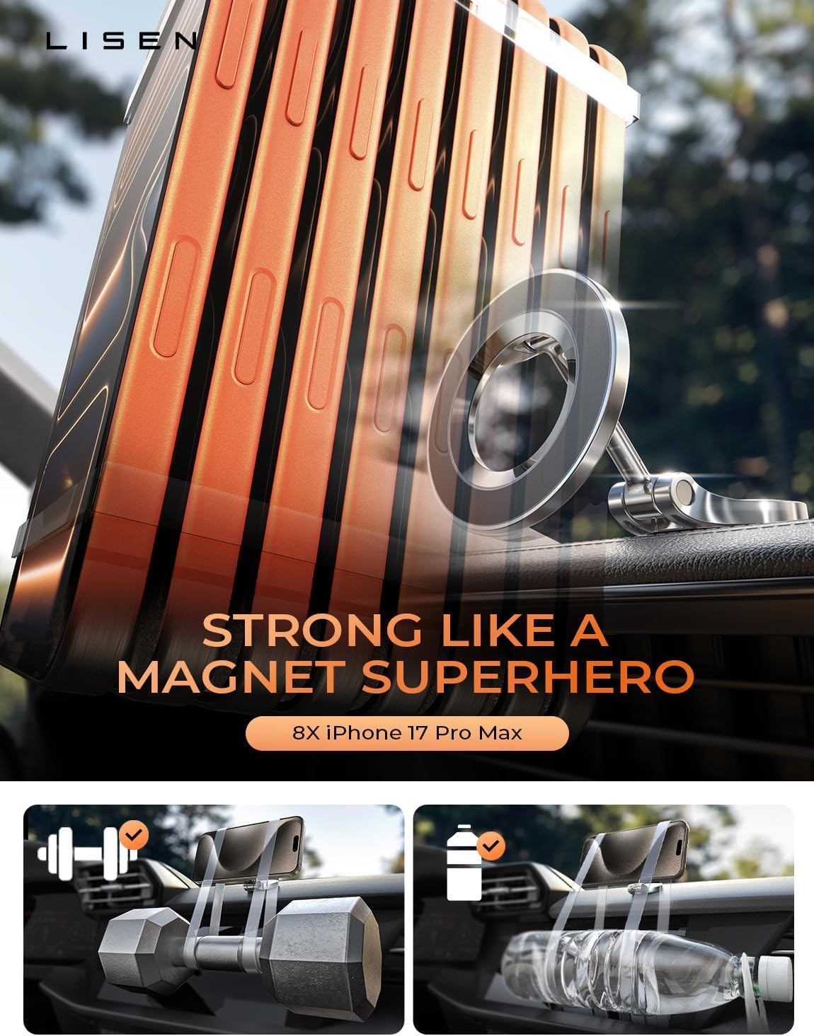 LISEN Magnetic MagSafe Car Phone Mount