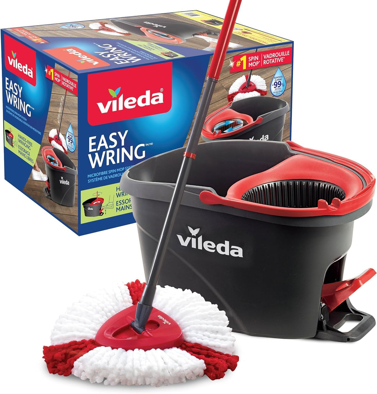 Vileda EasyWring Spin Mop and Bucket System with Power Head