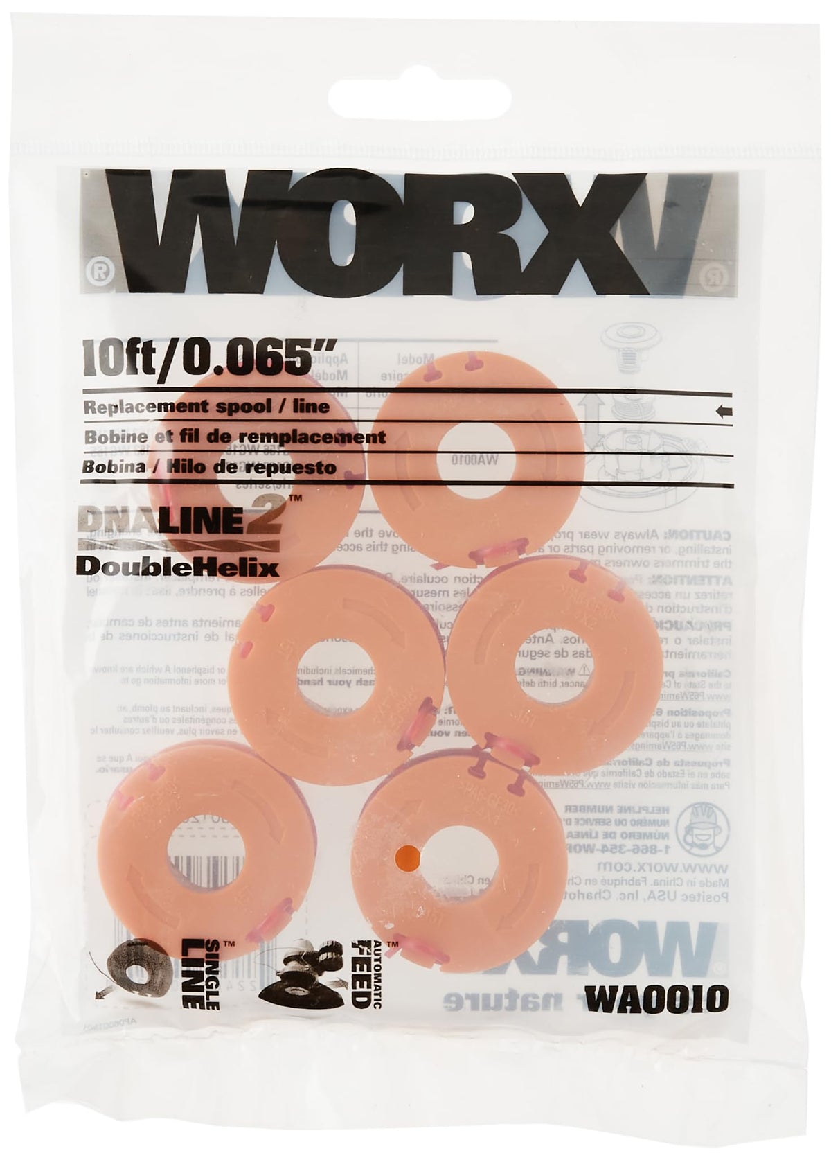 Worx WA0010 Grass Trimmer Line, 6 Pack