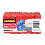 Scotch Transparent Tape, 19 mm x 32.9 m, 6 Rolls