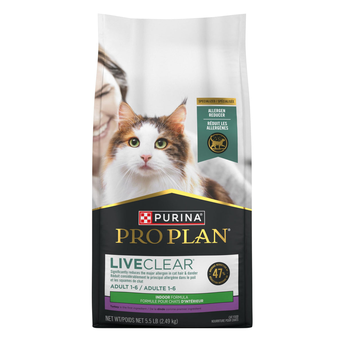 Purina Pro Plan LiveClear Indoor Turkey & Rice Dry Cat Food, 2.49 kg