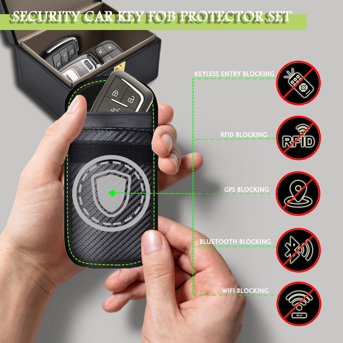 Faraday Box for Car Keys with 2 Faraday Bags
