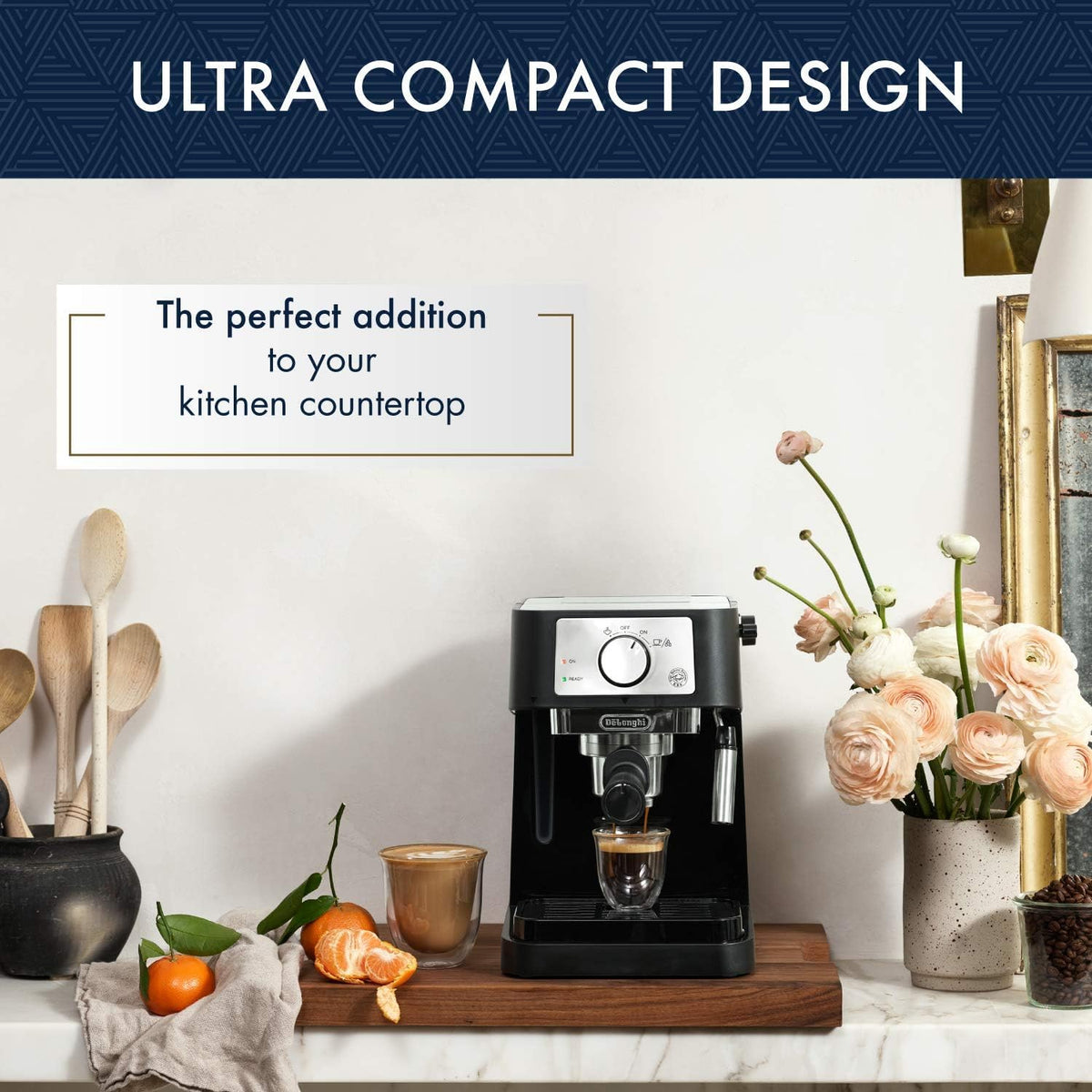 De'Longhi Stilosa Compact Manual Espresso Machine with Milk Frother