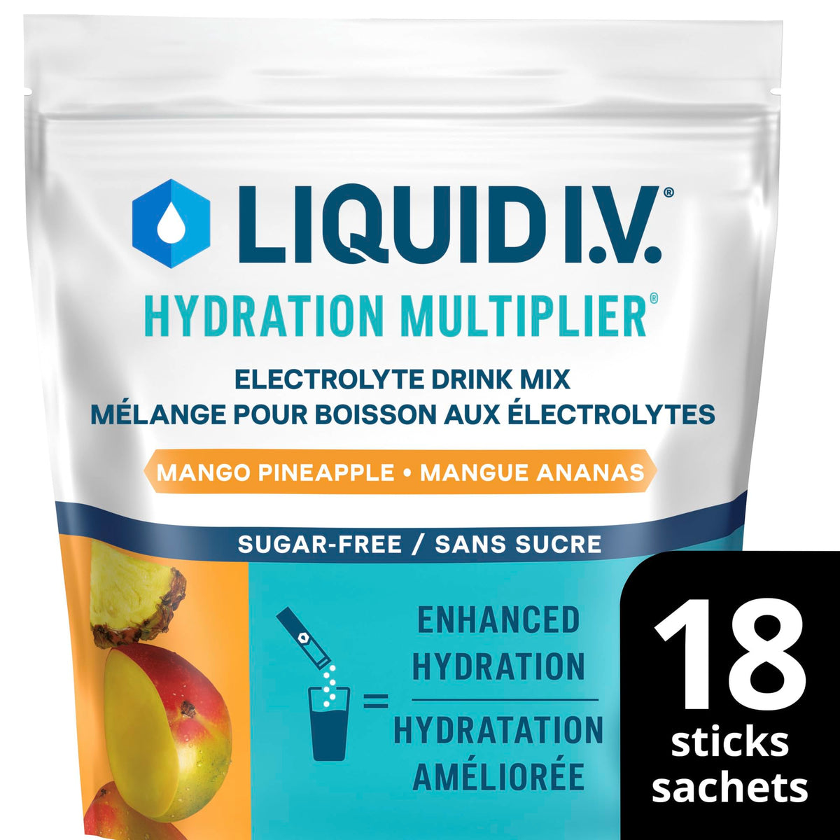 Liquid I.V. Hydration Multiplier Drink Mix, Mango Pineapple, 18 Sticks