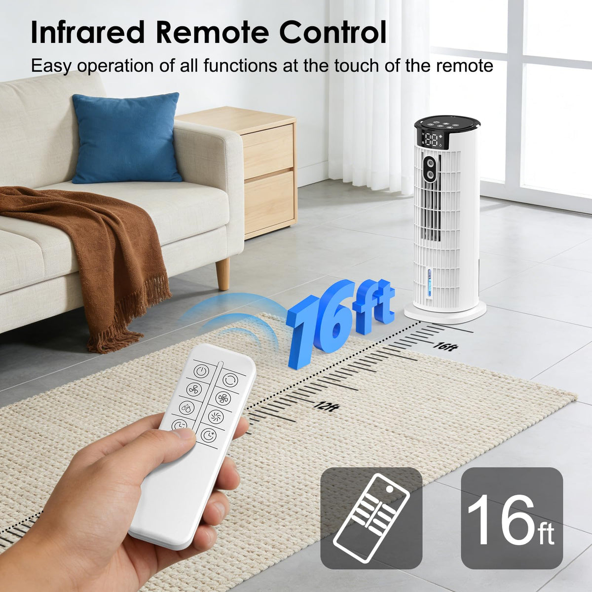 Portable Air Conditioner,1000ML Tower Fan with Remote