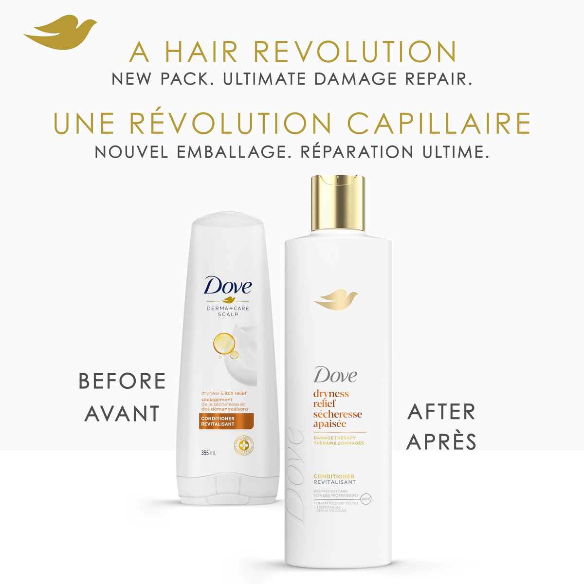 Dove Dryness Relief Shampoo & Conditioner, 355mL, 4-Pack