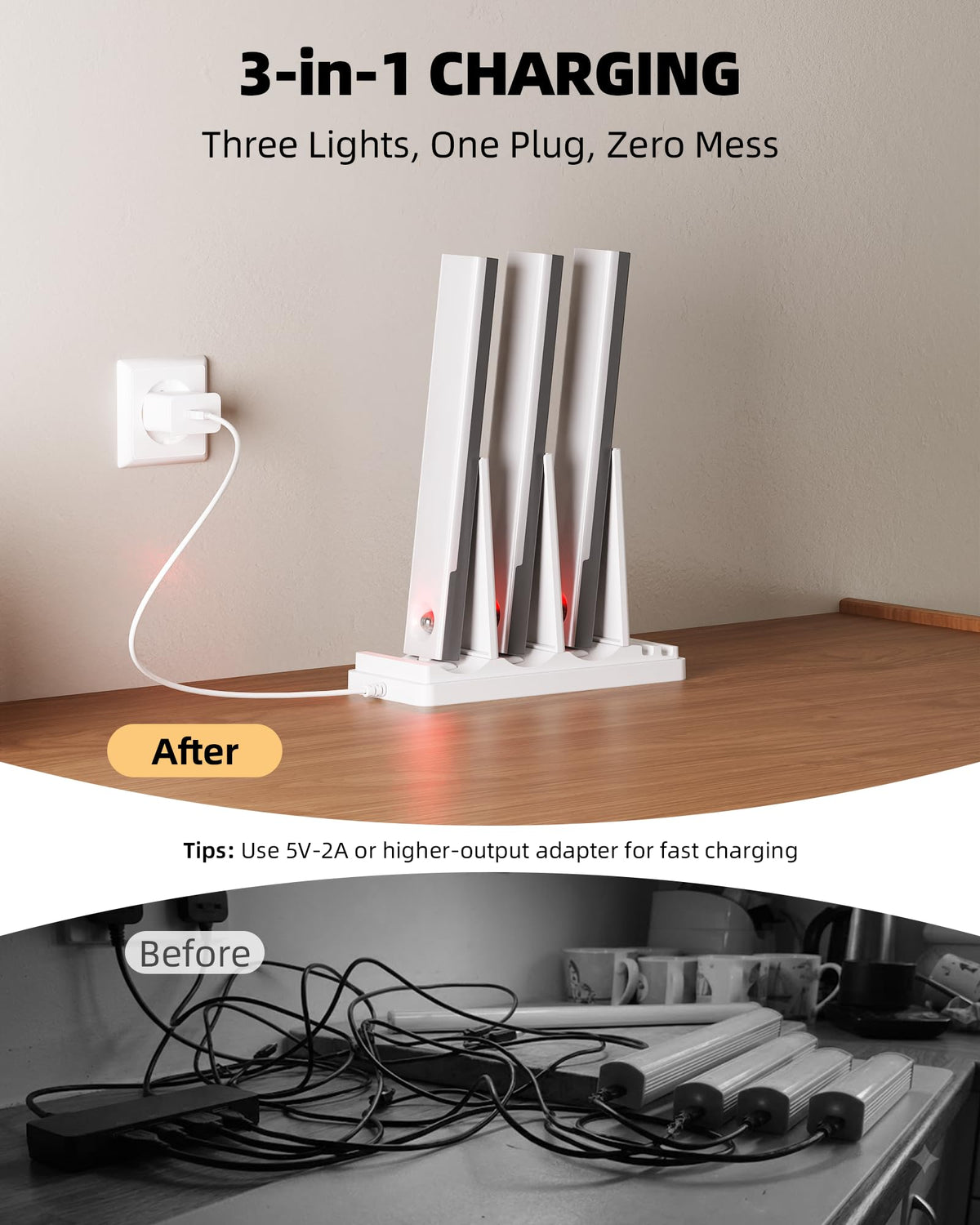EZVALO Rechargeable Under Cabinet Lights, 6 Pack